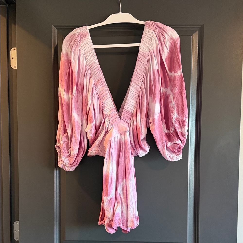 NWT Jen's Pirate Booty Pink Tie-Dye Romper